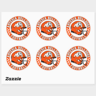 Sticker Rond Artesia Bulldogs Football Médaillon
