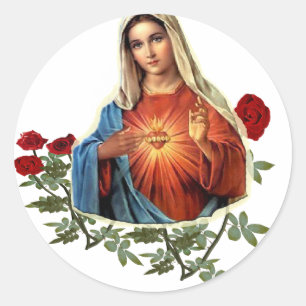 Sticker Rond Articles de cadeau de Mary de mère