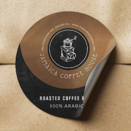 Sticker Rond Artisan fait café mélange élégant emballage étique