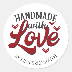 Sticker Rond Artisanat fait main avec amour