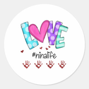 Sticker Rond Artisanat Petites Mains Amour Personnalisé Femmes