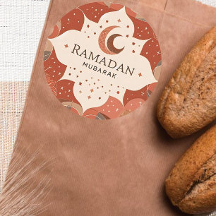 Sticker Rond Artisanat rouge en terre cuite Ramadan Moubarak