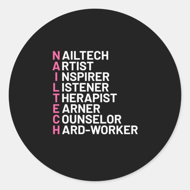 Sticker Rond Artiste à ongles Inspirer (Devant)