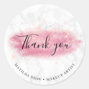 Sticker Rond Artiste de maquillage en marbre parties scintillan