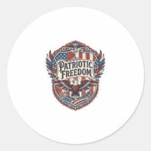 Sticker Rond Artiste de patchwork patriotique