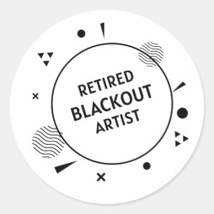 Sticker Rond Artiste Noir à la retraite