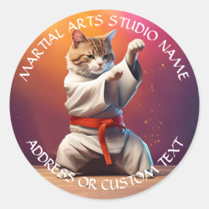 Sticker Rond Arts martiaux Jiu-jitsu Karate Taekwondo Studio
