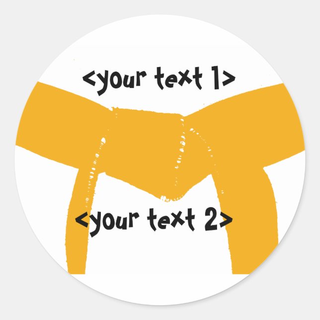 Sticker Rond Arts martiaux Orange Belt (Devant)