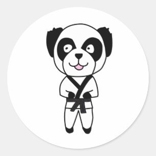Sticker Rond Arts martiaux Panda Bear
