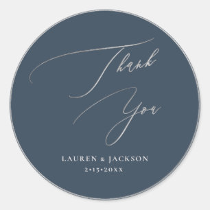 Sticker Rond ArtsApp Silver Calligraphy Merci do-it-yourself co