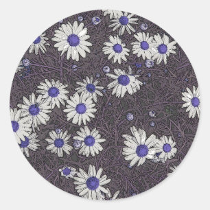 Sticker Rond Artsy Daisies