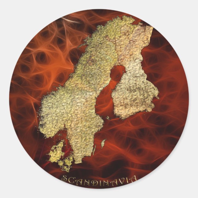 Sticker Rond Arty Scandinavian Map Cadeau éducatif (Devant)