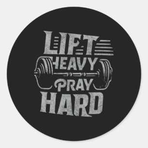 Sticker Rond Ascenseur Lourd Priez Dur Gym Jesus Christian Pour