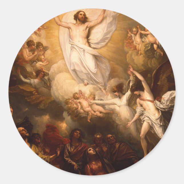 Sticker Rond Ascension du Christ avec les anges (Devant)