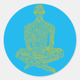 Sticker Rond Ascétique (bébé avec jaune)