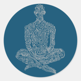 Sticker Rond Ascétique (marine avec gris)