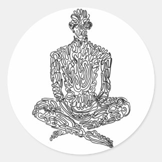 Sticker Rond Ascétique (noir)