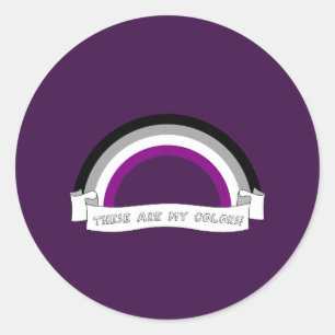 Sticker Rond Asexuality pride arc-en-ciel