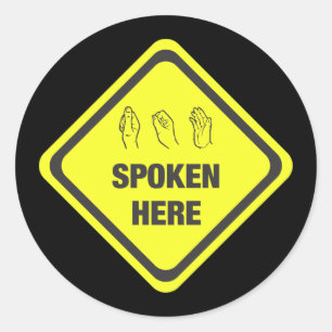 Sticker Rond ASL Parlé ici
