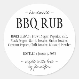 Sticker Rond Assaisonnement Barbecue Frotteur BBQ