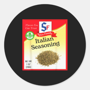 Sticker Rond Assaisonnement Italien Scè Costume de Groupe Famil