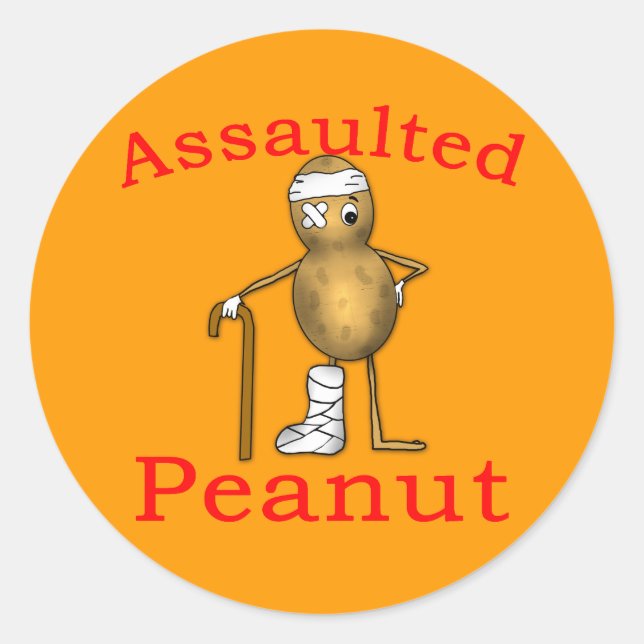 Sticker Rond Assassiné Arachide ! T-shirt Ever de la plaisanter (Devant)