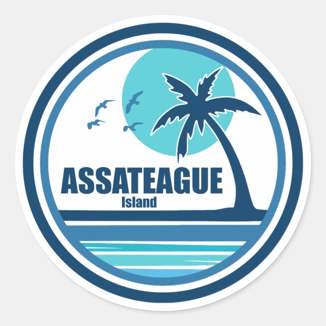 Sticker Rond Assateague Island Palm Tree Birds (Devant)