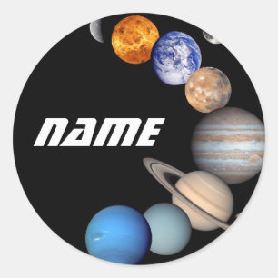 Sticker Rond Assemblage du système solaire - Photos JPL - Perso