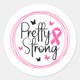 Sticker Rond Assez Forte Sensibilisation au Cancer du Sein