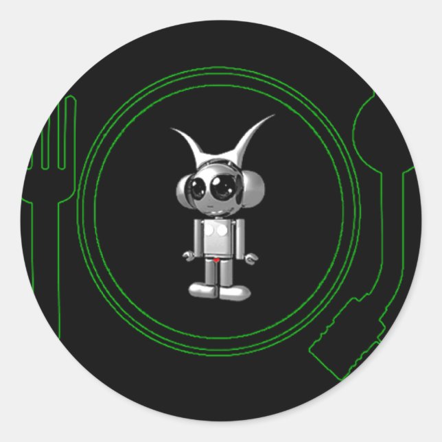 Sticker Rond assiette d'astro 3d (Devant)