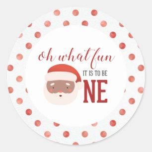 Sticker Rond Assiette en papier pour le premier anniversaire du