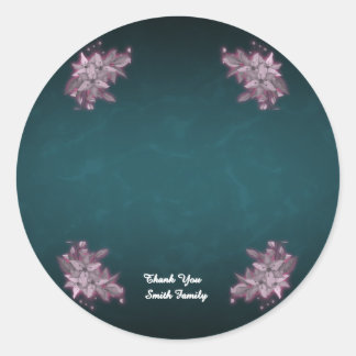 Sticker Rond Assiettes en papier floral élégant modifiables