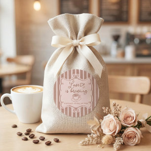 Sticker Rond Assiettes pour Baby Shower "Love is Brewing Coffee