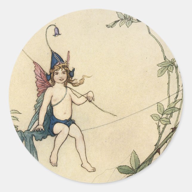 Sticker Rond Assis sur le fil d'araignée (Devant)