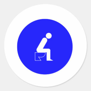 Sticker Rond Assis sur Toilette