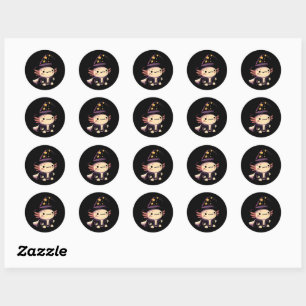 Sticker Rond Assistant Axolotl - Animal de compagnie Imaginaire