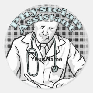 Sticker Rond Assistant de médecin masculin