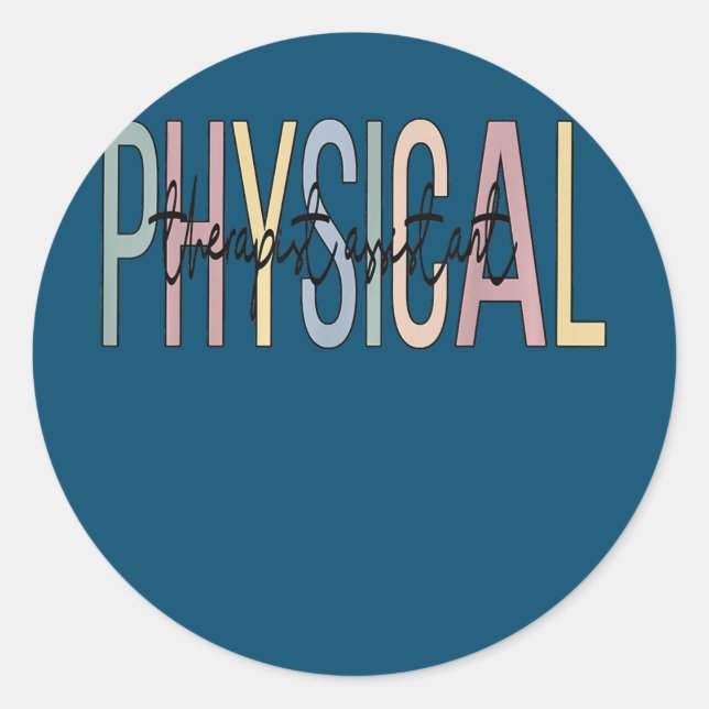 Sticker Rond Assistant de physiothérapie Boho PTA (Devant)