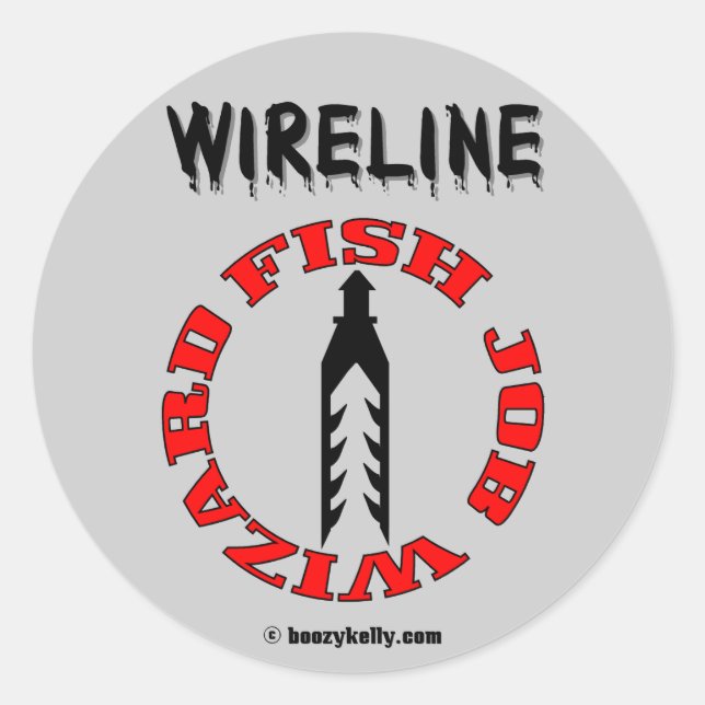 Sticker Rond Assistant de travail de poisson filaire, Stick de  (Devant)