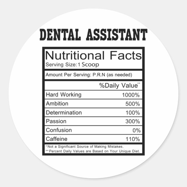 Sticker Rond Assistant dentaire (Devant)