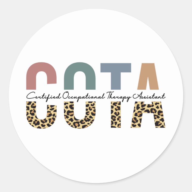 Sticker Rond Assistant en ergothérapie certifié COTA (Devant)