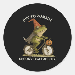 Sticker Rond Assistant Grenouille Whimsical Désactivé Pour Enga