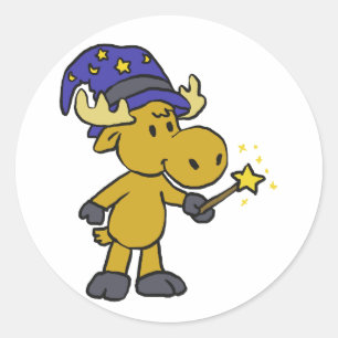 Sticker Rond Assistant Little Moose choisir la couleur arrièr