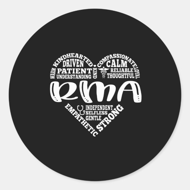 Sticker Rond Assistant médical inscrit, rma (Devant)