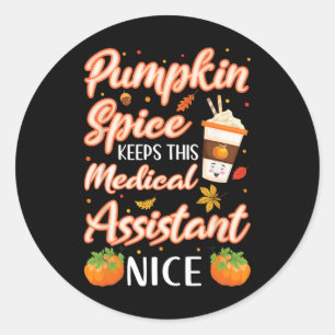 Sticker Rond Assistant Médicale Citrouille Spice Latautomne aut