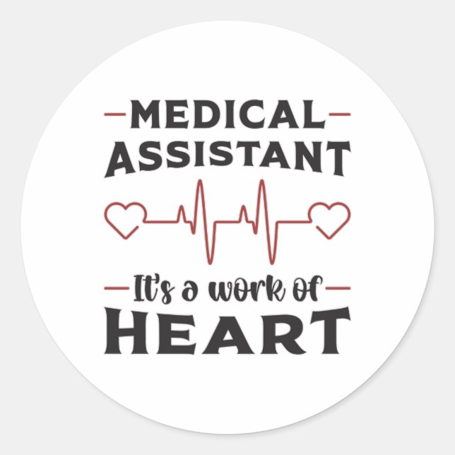 Sticker Rond Assistant Médicale Médecine cardiaque (Devant)