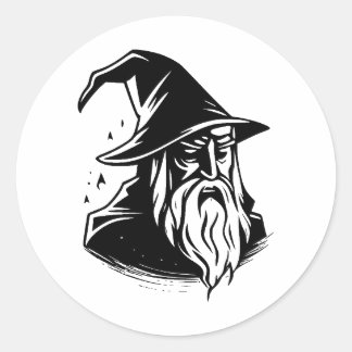 Sticker Rond Assistant simple | Élégance en noir et blanc