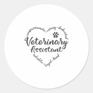 Sticker Rond Assistant vétérinaire