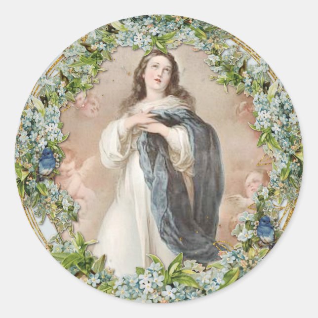 Sticker Rond Assomption de la Sainte Vierge Marie Classique Ron (Devant)