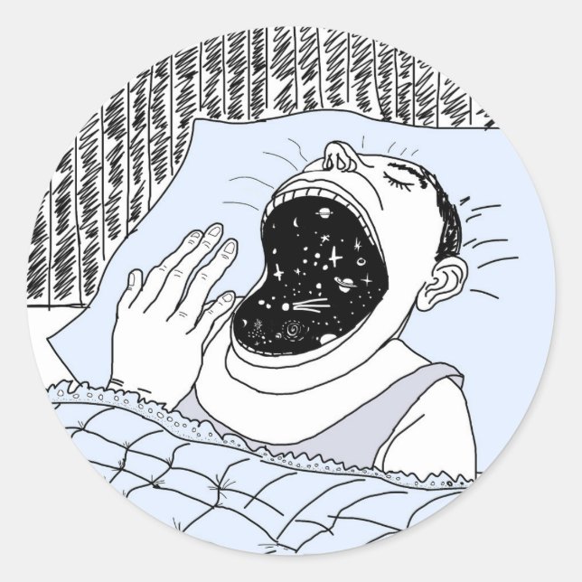 Sticker Rond Asstronomie homme et cosmos (Devant)